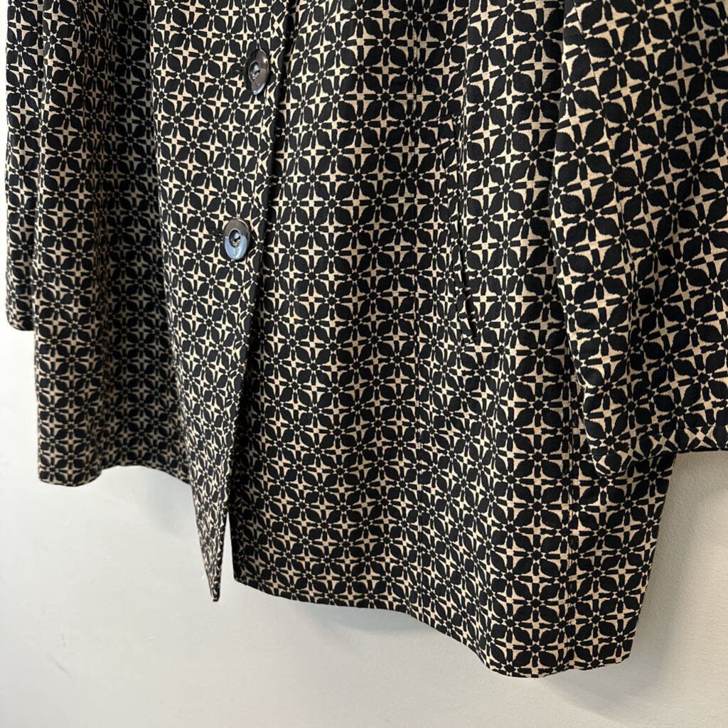 Black/ Cream Print Lightweight Jacket 4X Plus