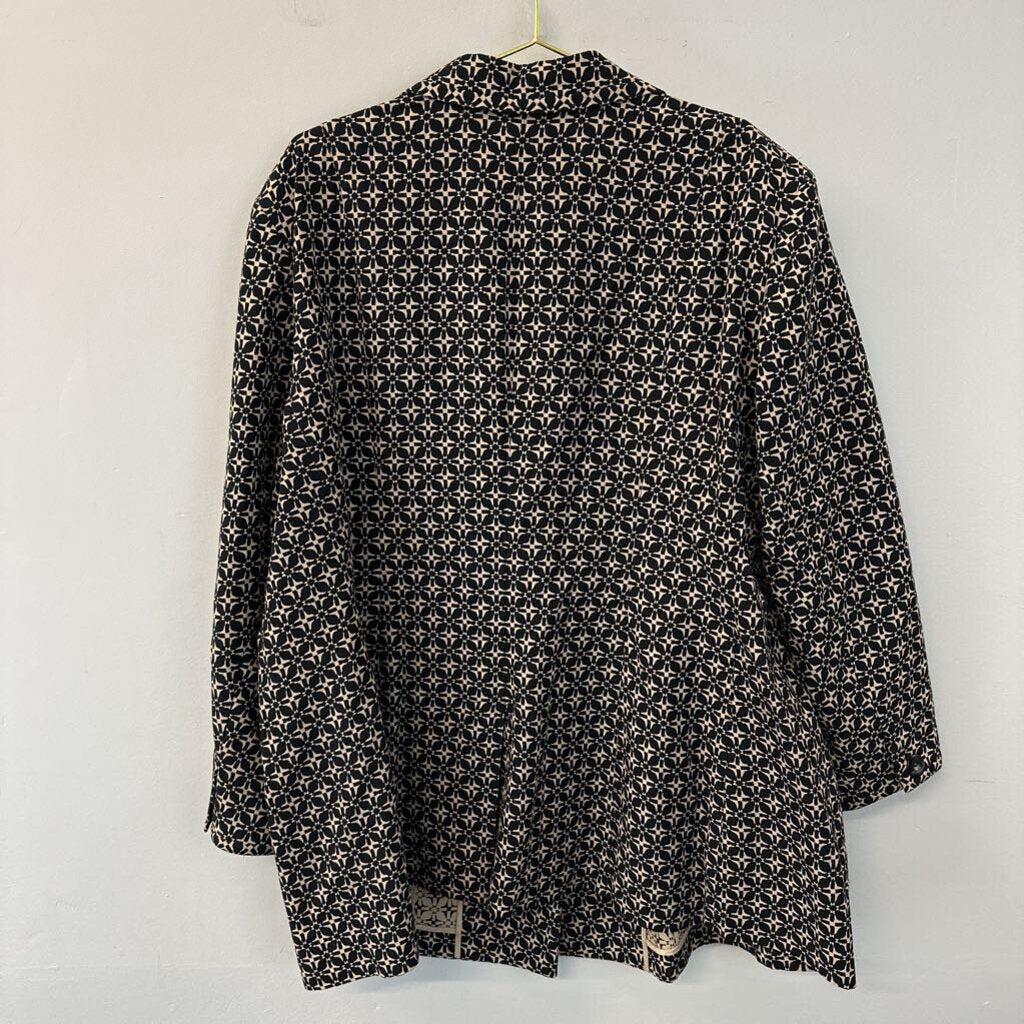 Black/ Cream Print Lightweight Jacket 4X Plus