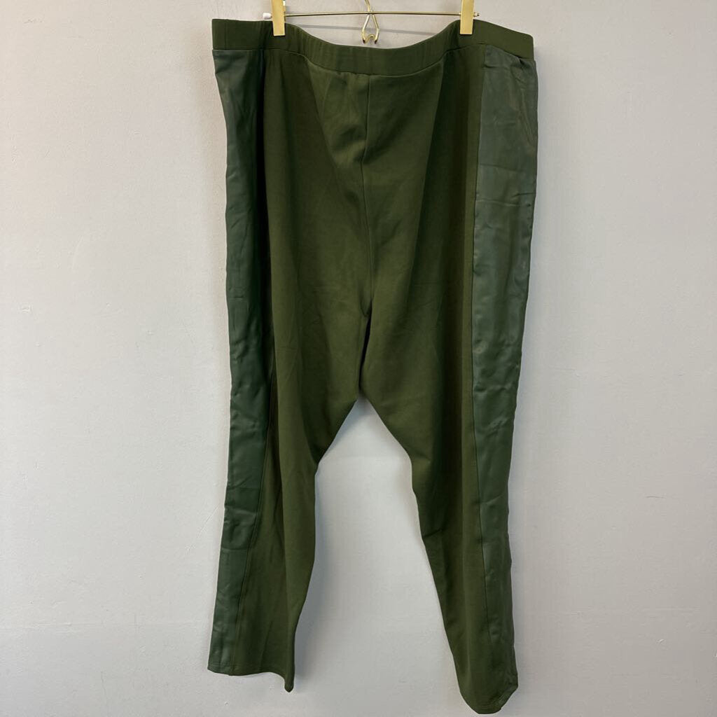 Colleen Lopez Green Leather Stripe Side Pants 3X Plus