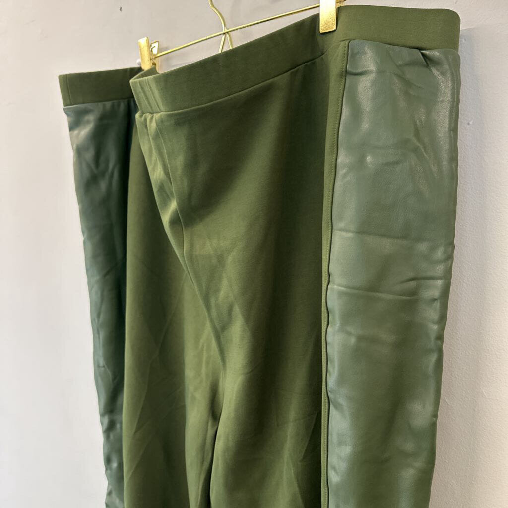 Colleen Lopez Green Leather Stripe Side Pants 3X Plus