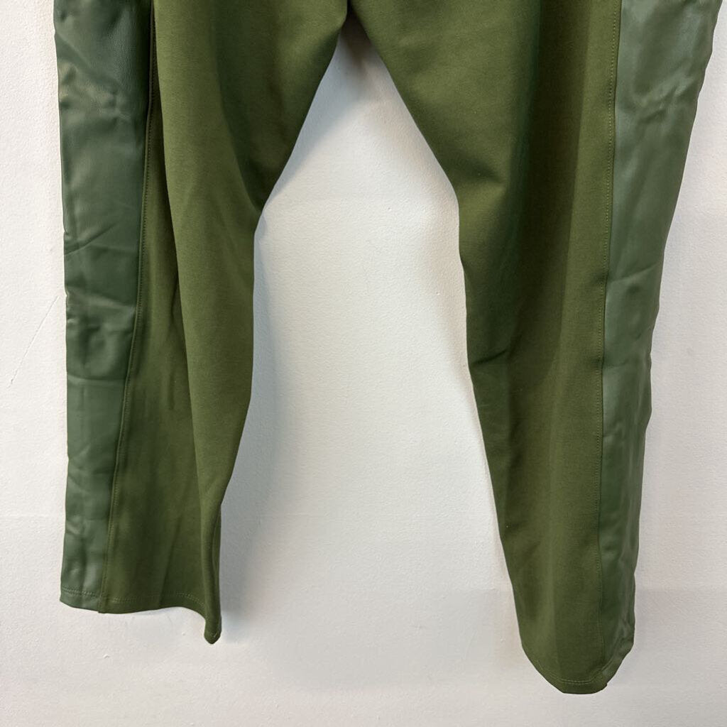 Colleen Lopez Green Leather Stripe Side Pants 3X Plus