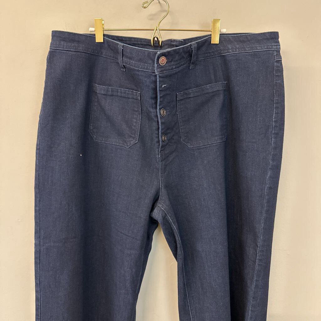 Mod Cloth Dark Wash Wide Leg Jeans 3X Plus