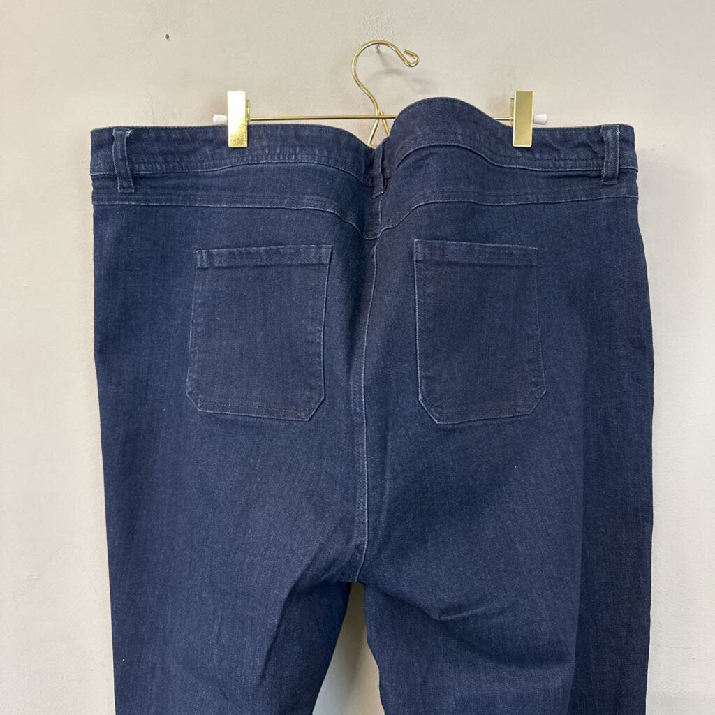 Mod Cloth Dark Wash Wide Leg Jeans 3X Plus