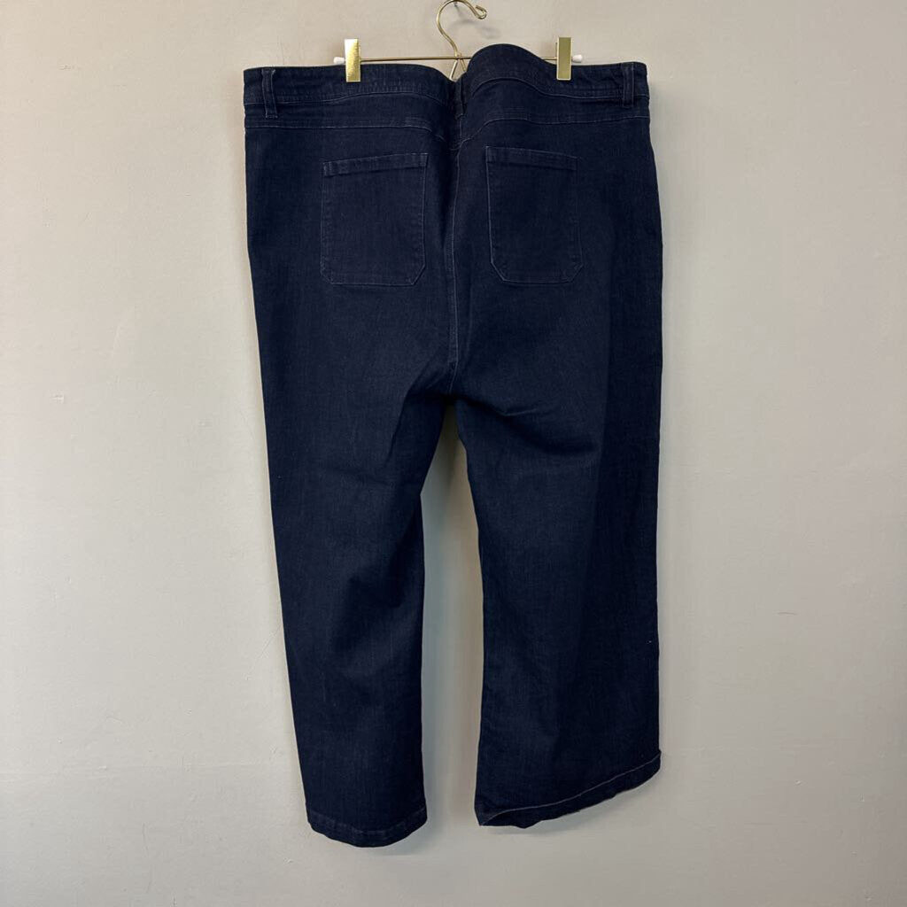 Mod Cloth Dark Wash Wide Leg Jeans 3X Plus