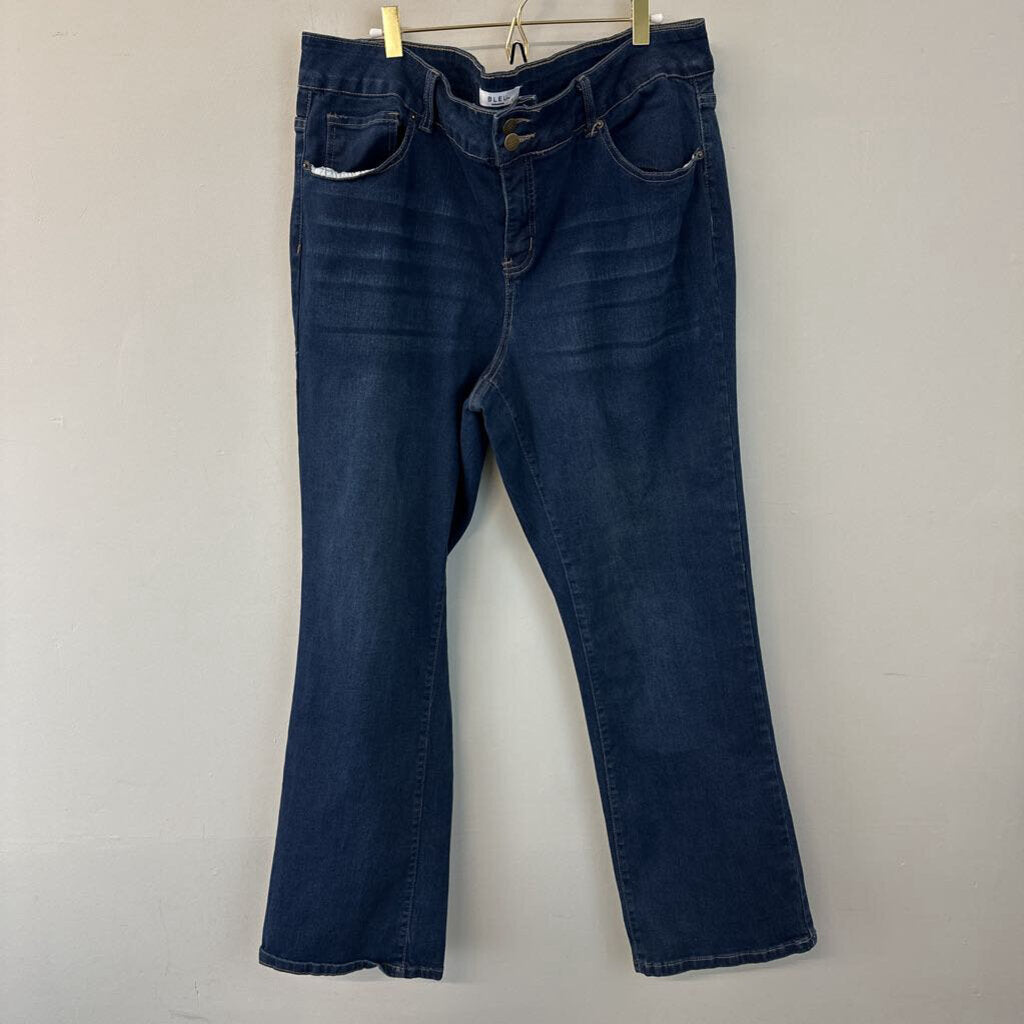 Bleu Dark Wash Straight Leg Jeans 22W Plus