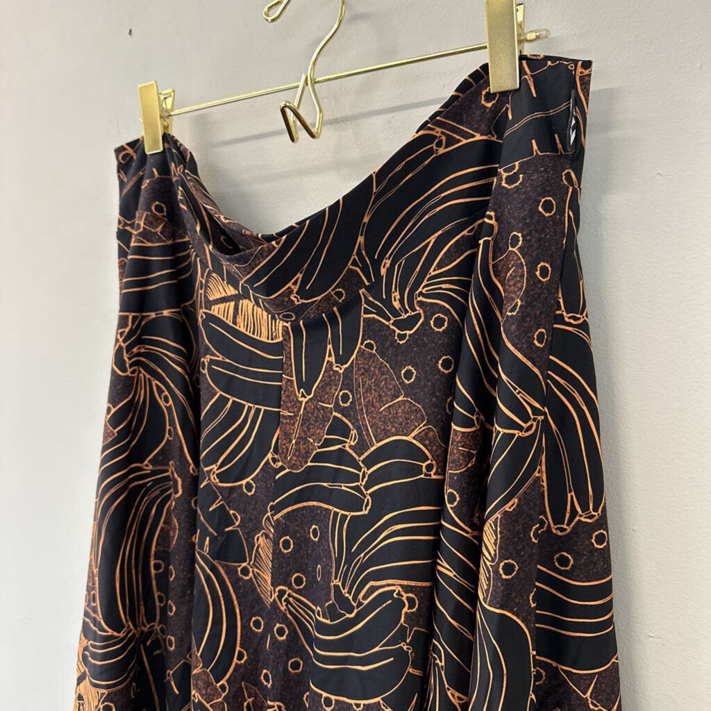 Black/ Brown Print Flowy Skirt Shorts XXL