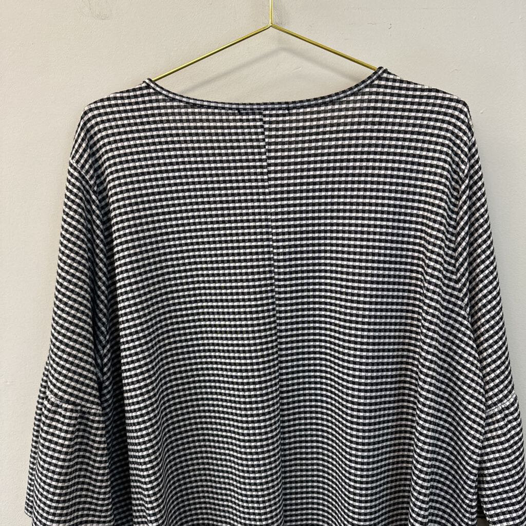 Simply Be Black/ White Checkered Long Sleeve Dress 26 Plus