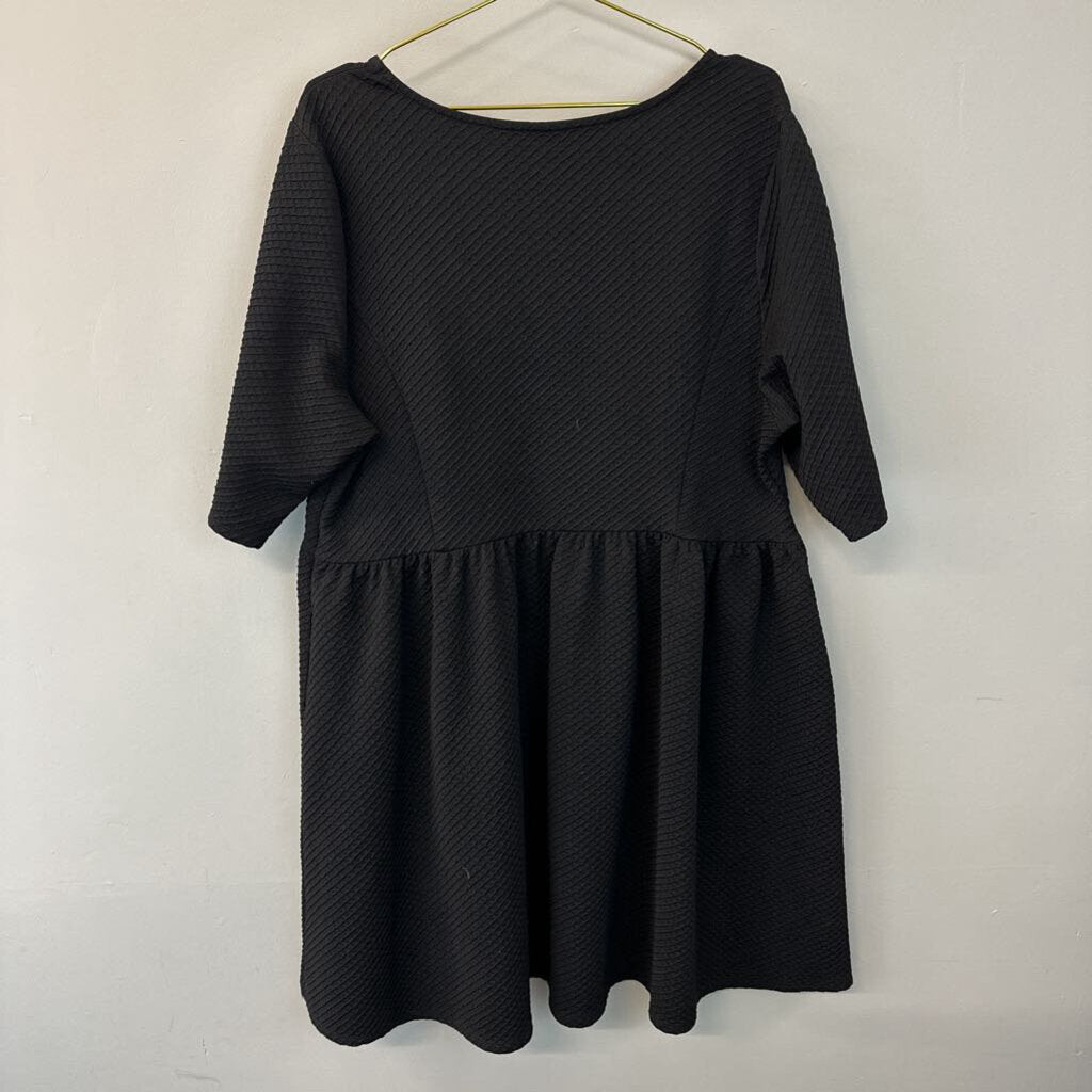 Apt 9 Black Textured Long Sleeve Dress 3X Plus