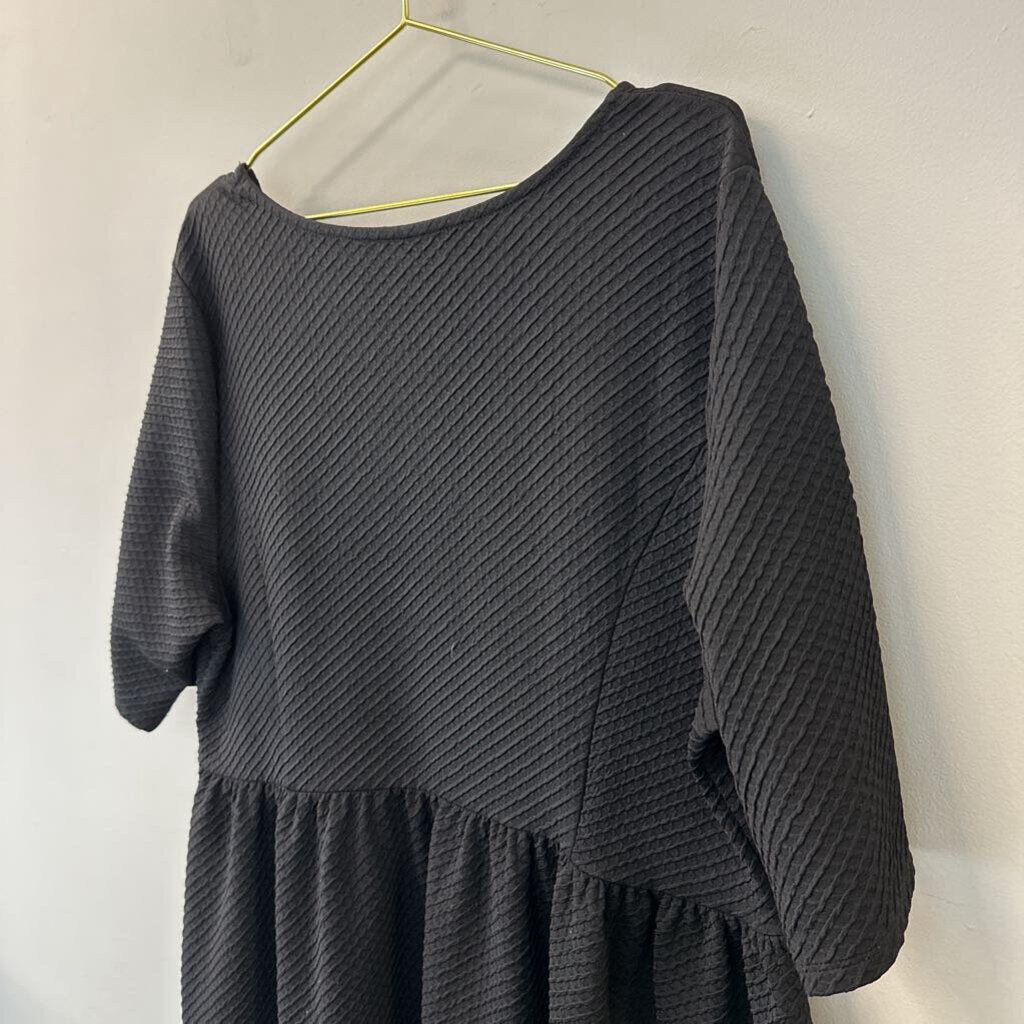 Apt 9 Black Textured Long Sleeve Dress 3X Plus