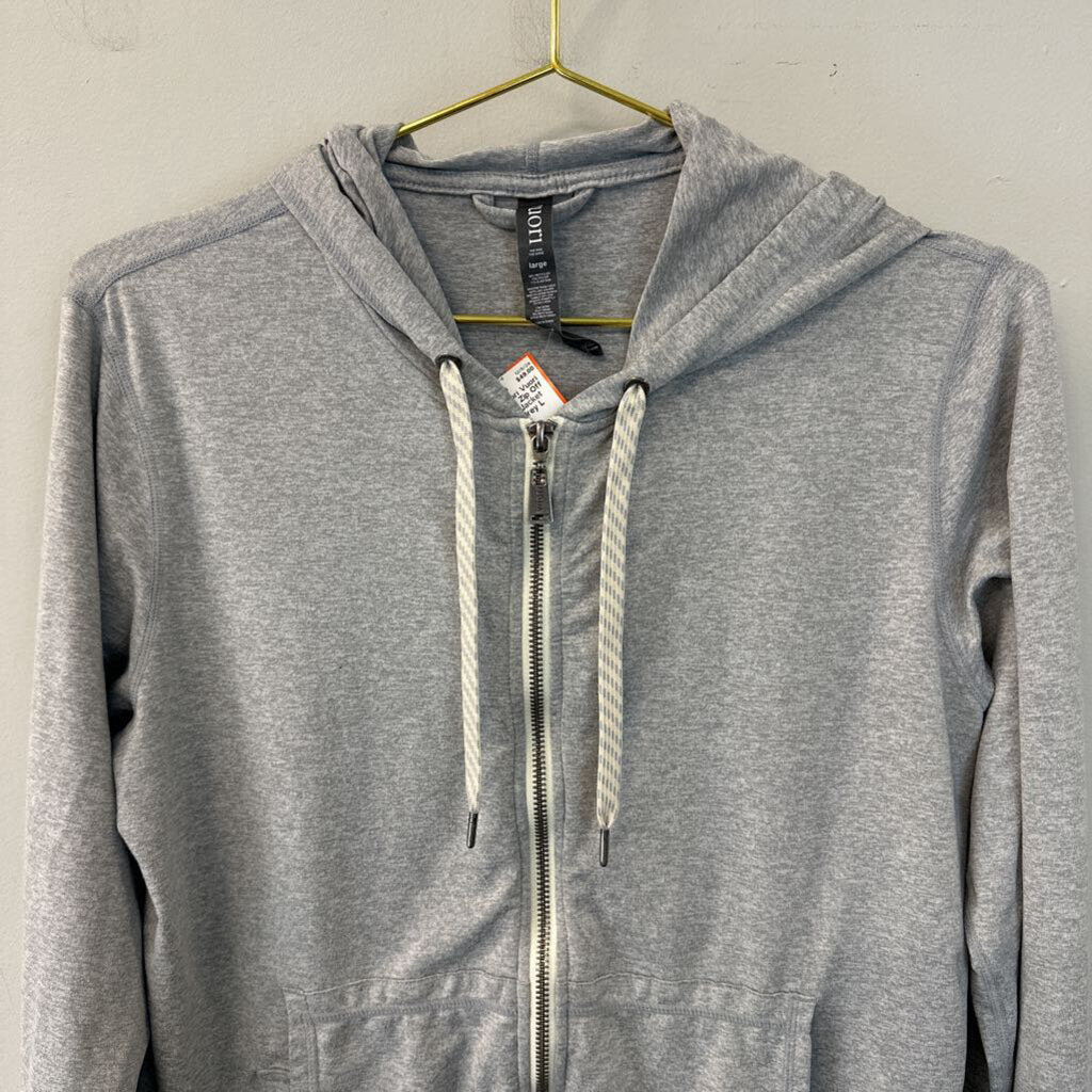 Vuori Grey Soft Zip Off Hooded Jacket Large