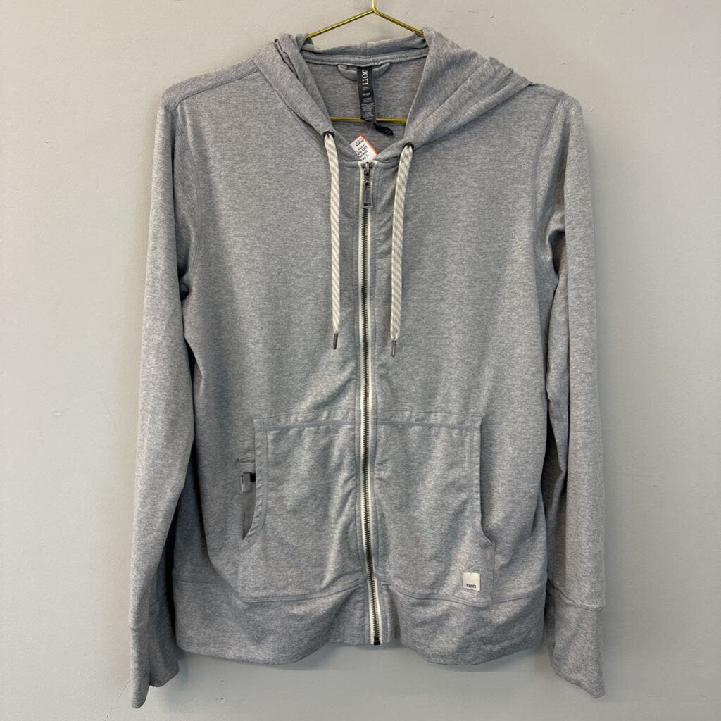 Vuori Grey Soft Zip Off Hooded Jacket Large