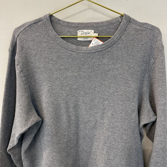 J Crew Grey Waffle Knit Long Sleeve Top Large