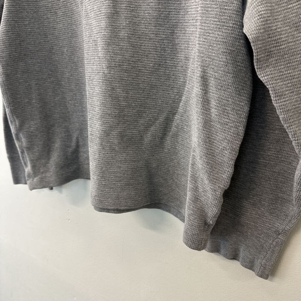 J Crew Grey Waffle Knit Long Sleeve Top Large