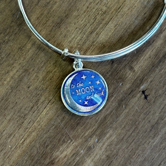 Alex and Ani Silver To The Moon and Back Charm Bracelet