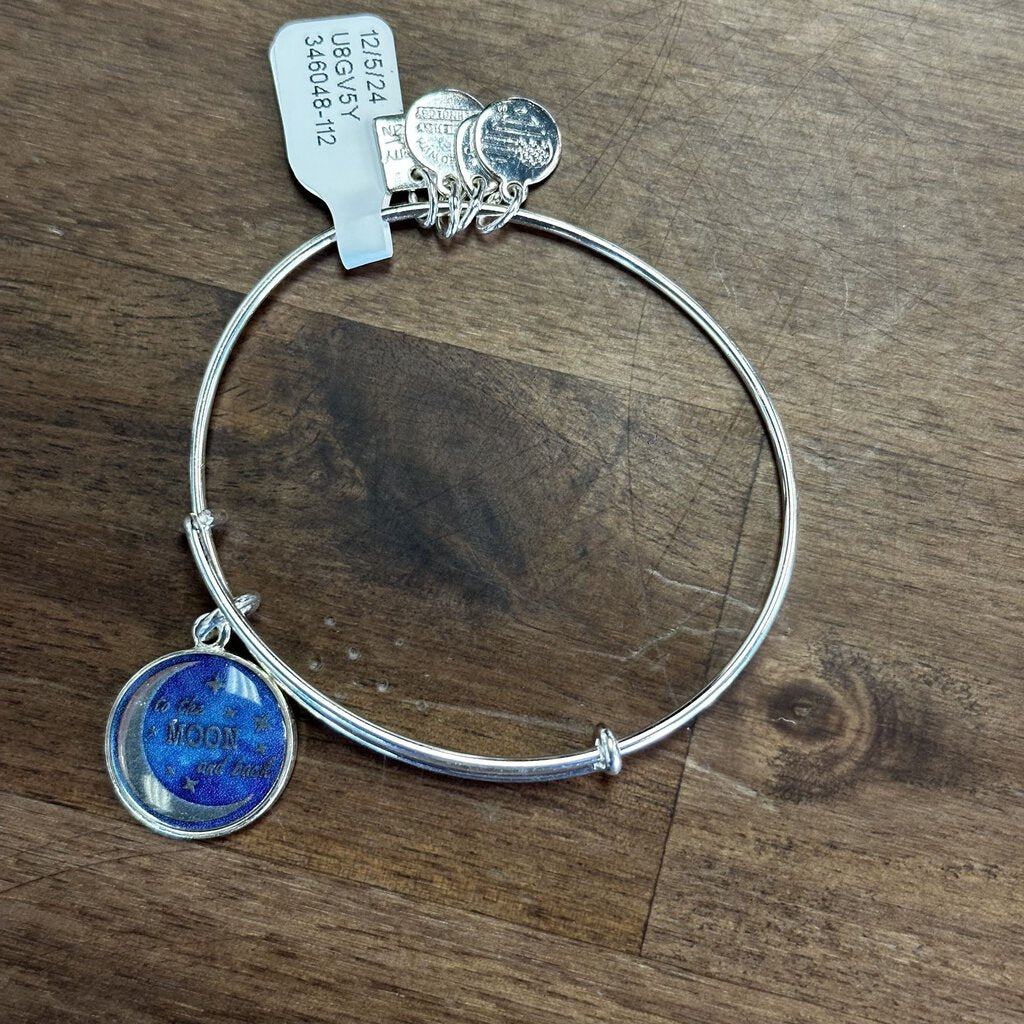 Alex and Ani Silver To The Moon and Back Charm Bracelet