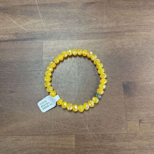 Yellow Beaded Stretchy Bracelet