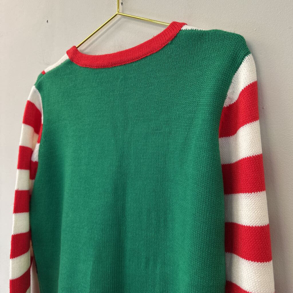 Green/ Red Elf Christmas Sweater Medium