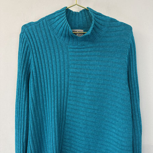 Habitat Blue Ribbed Long Sleeve Sweater Medium