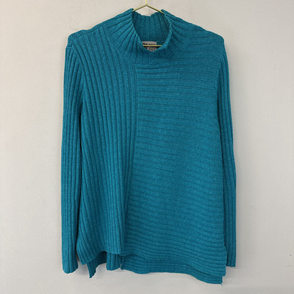 Habitat Blue Ribbed Long Sleeve Sweater Medium