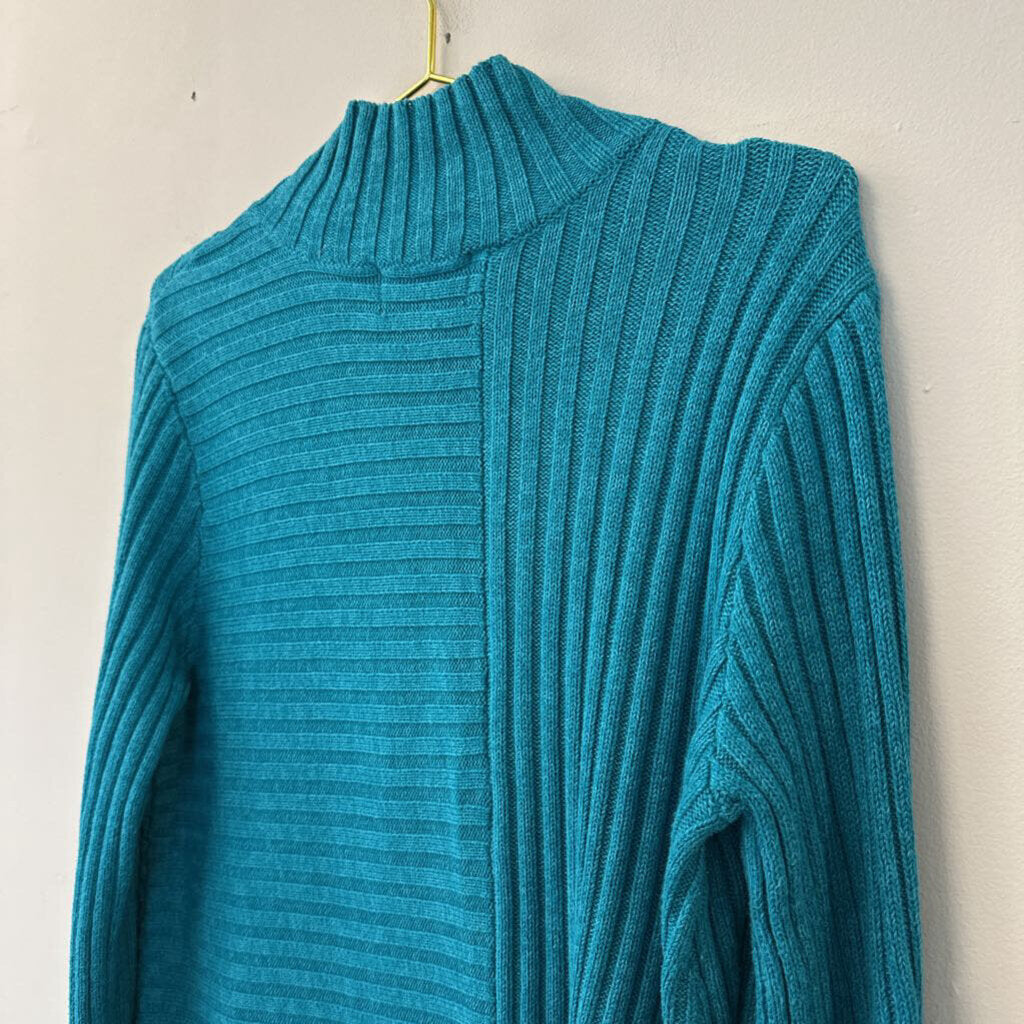 Habitat Blue Ribbed Long Sleeve Sweater Medium