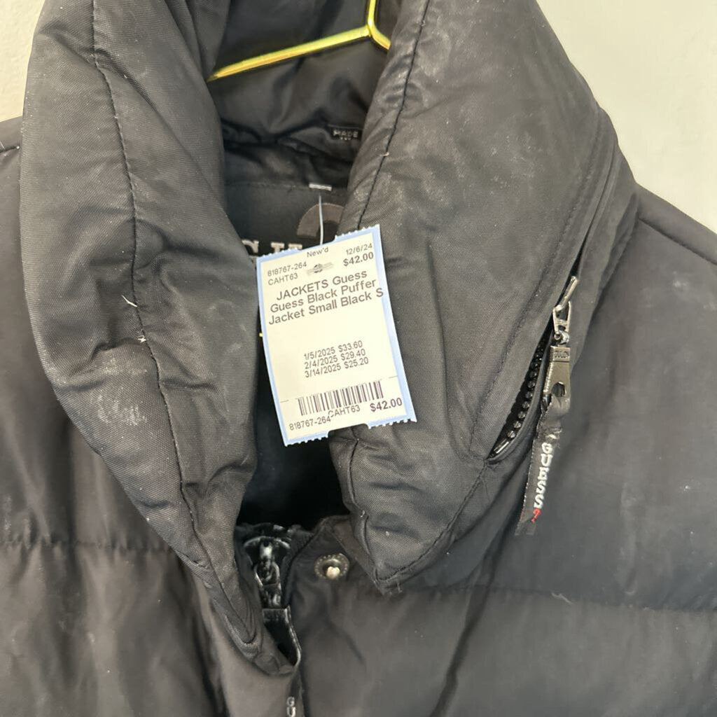 Guess Black Puffer Jacket Small