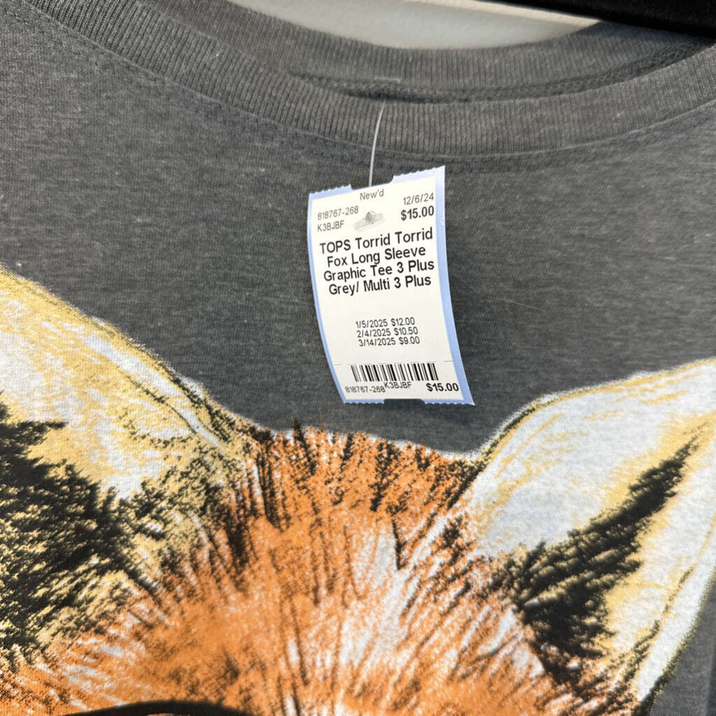 Torrid Fox Long Sleeve Graphic Tee 3 Plus