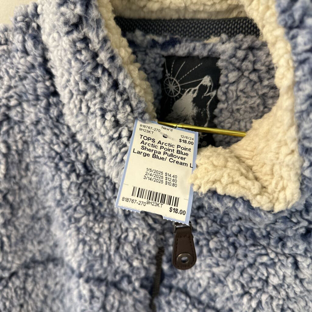 Arctic Point Blue Sherpa Pullover Large