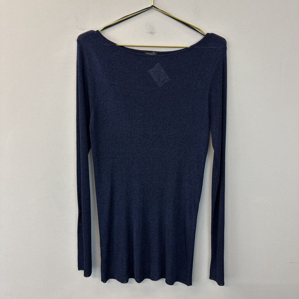 Ann Taylor Navy Blue Long Sleeve Long Top Extra Large