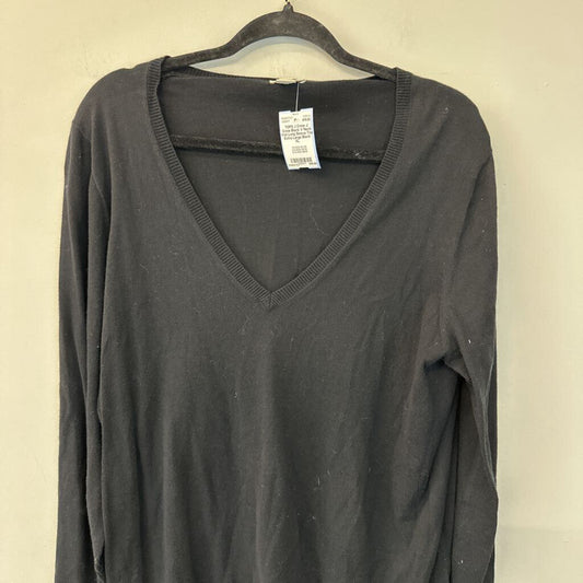 J Crew Black V Neck Knit Long Sleeve Top Extra Large