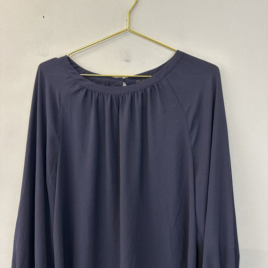 Ann Taylor Navy Long Sleeve Top Large