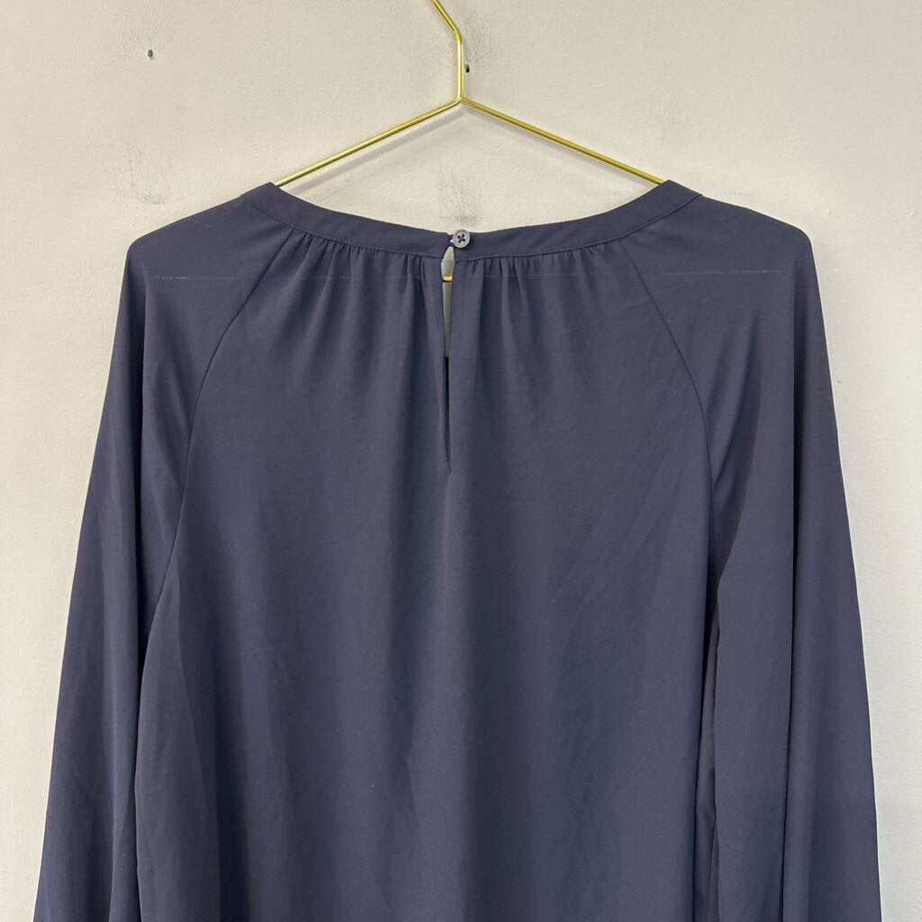 Ann Taylor Navy Long Sleeve Top Large