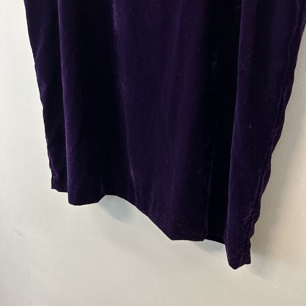 Ralph Lauren Purple Velvet Short Sleeve Short Dress 14