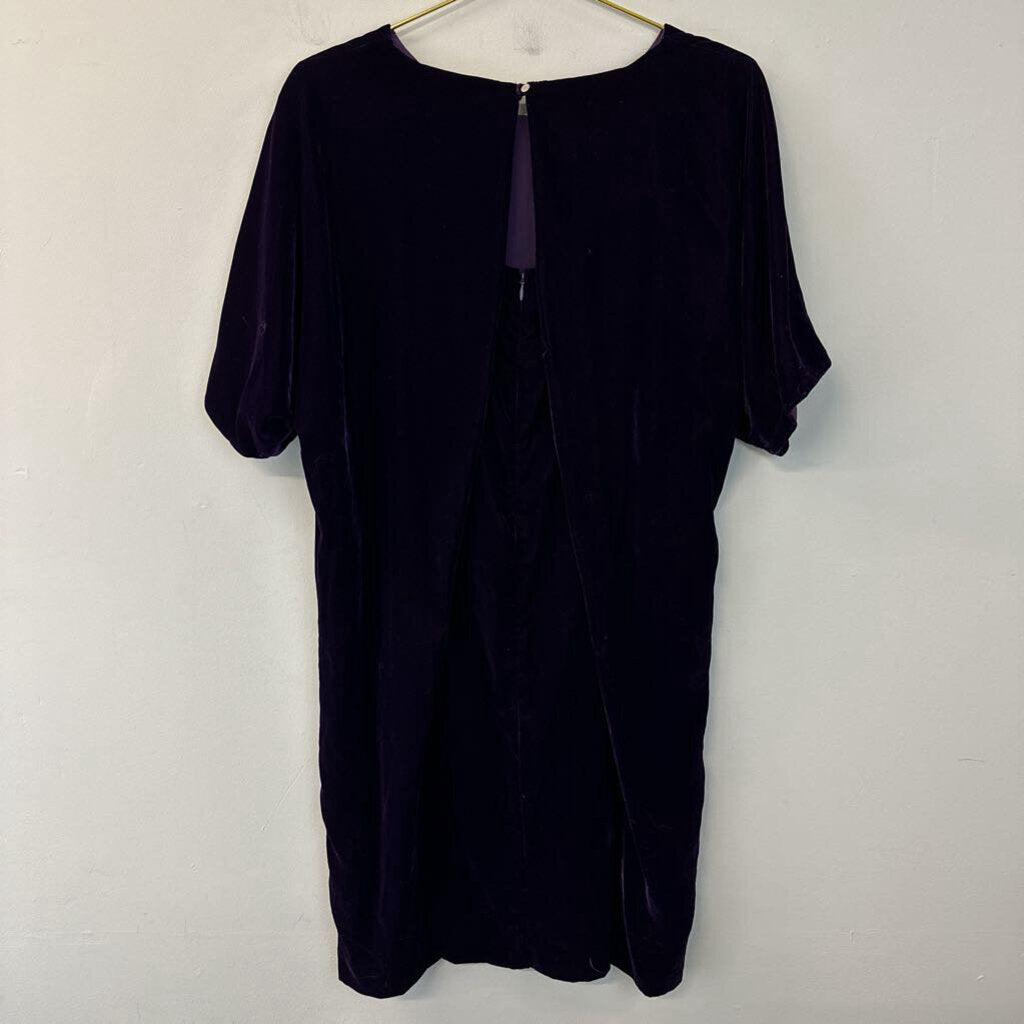 Ralph Lauren Purple Velvet Short Sleeve Short Dress 14