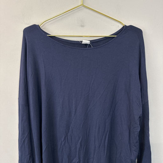 Flawless Navy Long Sleeve Slouchy Top Medium