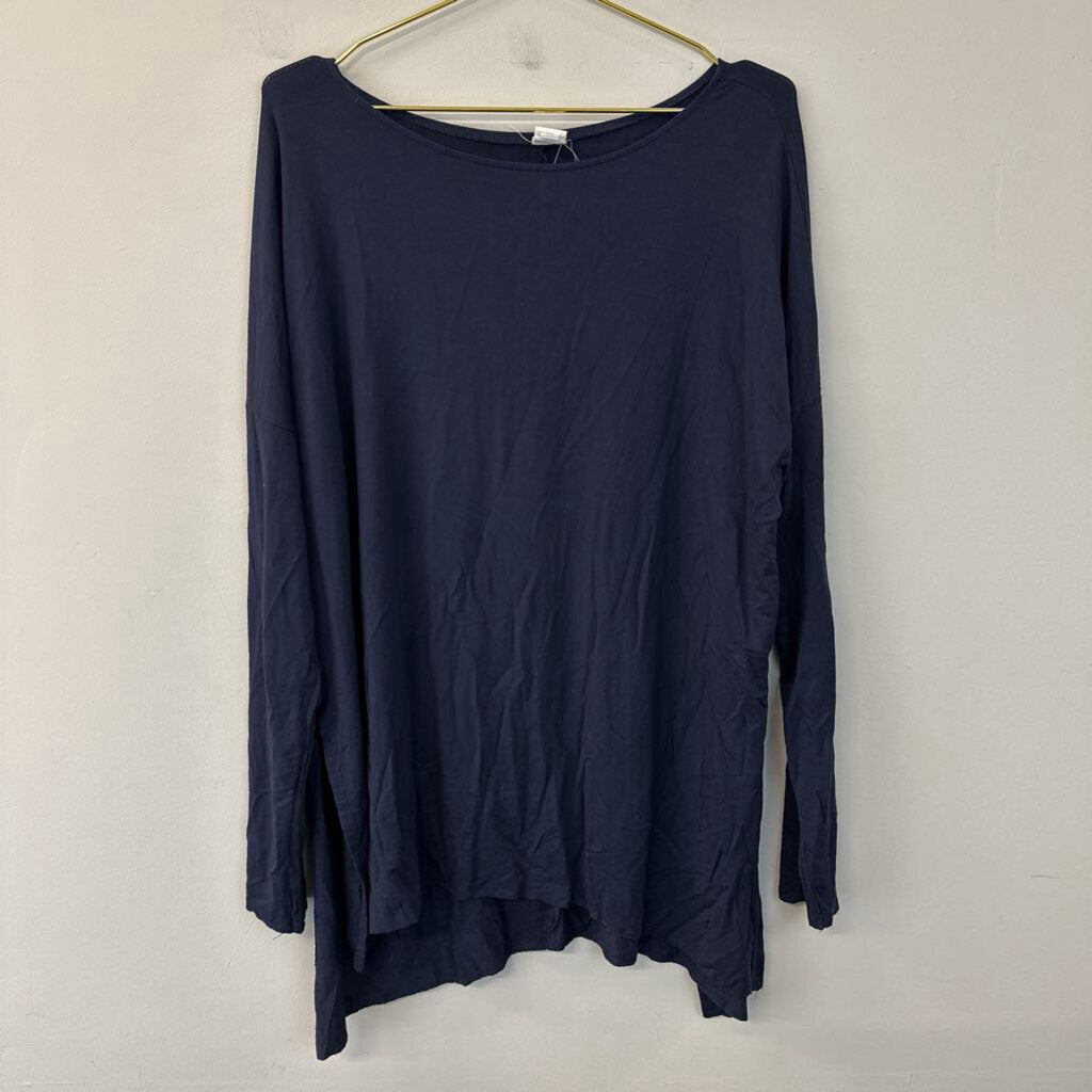 Flawless Navy Long Sleeve Slouchy Top Medium