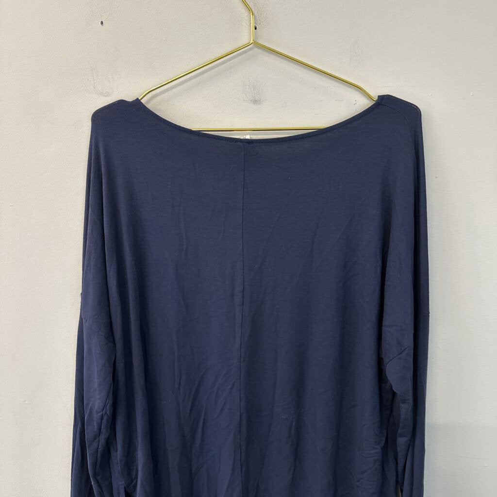 Flawless Navy Long Sleeve Slouchy Top Medium