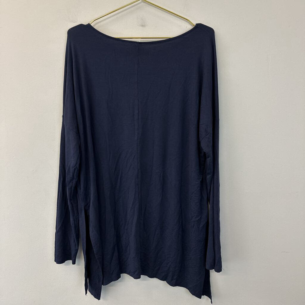 Flawless Navy Long Sleeve Slouchy Top Medium