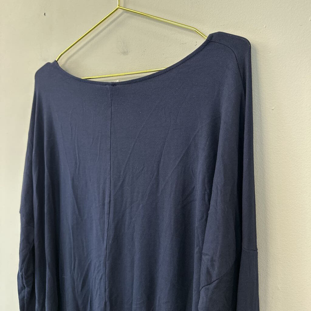 Flawless Navy Long Sleeve Slouchy Top Medium