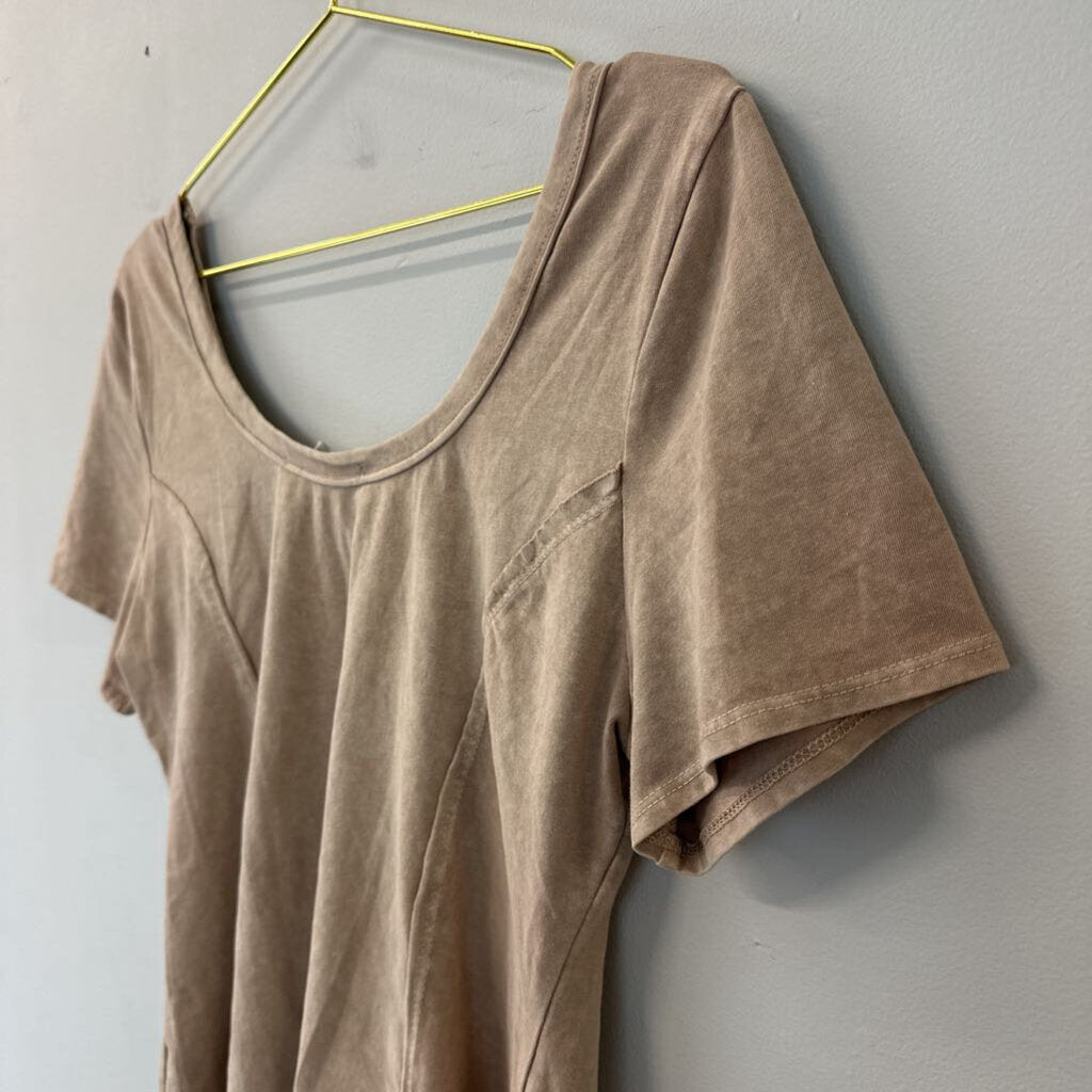 Rae Mode Light Brown Short Sleeve Top Large