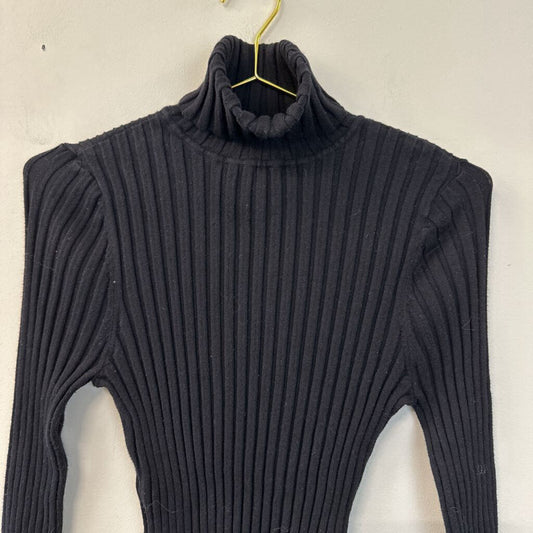 Sundance Black Ribbed Long Sleeve Turtleneck Large