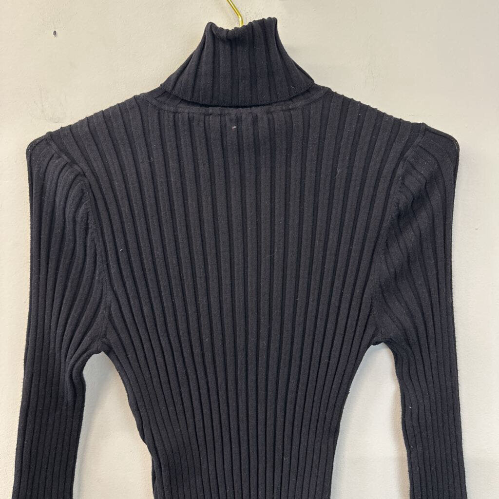 Sundance Black Ribbed Long Sleeve Turtleneck Large