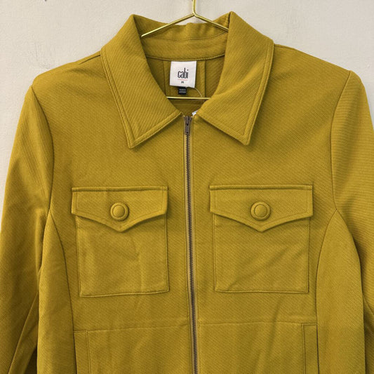 Cabi Yellow Textured Zip Up Jacket Medium