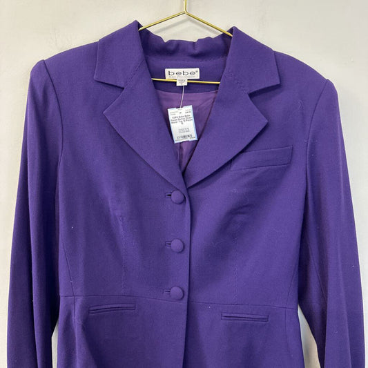 Bebe Purple Button Down Blazer Top 12