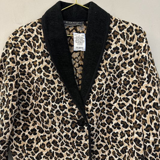 New Identity Brown/ Black Tapestry Leopard Print Jacket Large