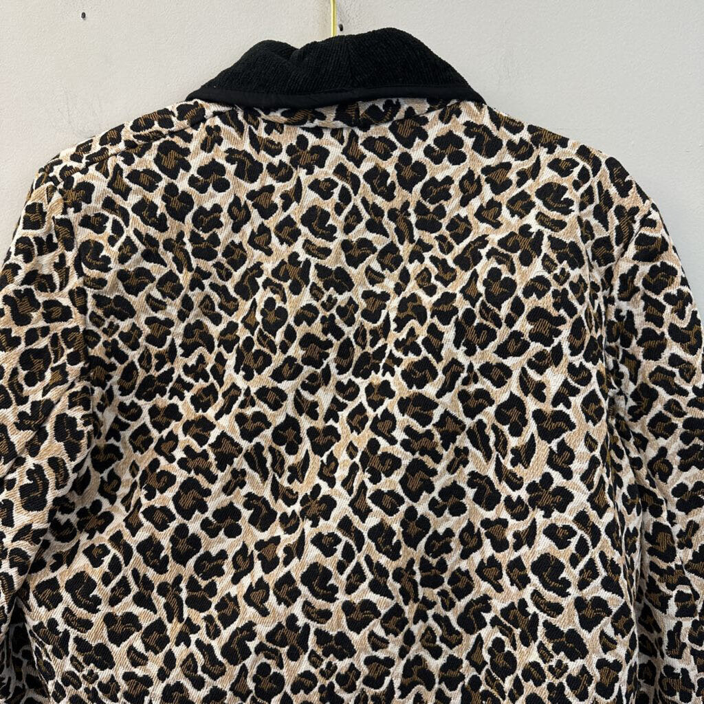 New Identity Brown/ Black Tapestry Leopard Print Jacket Large