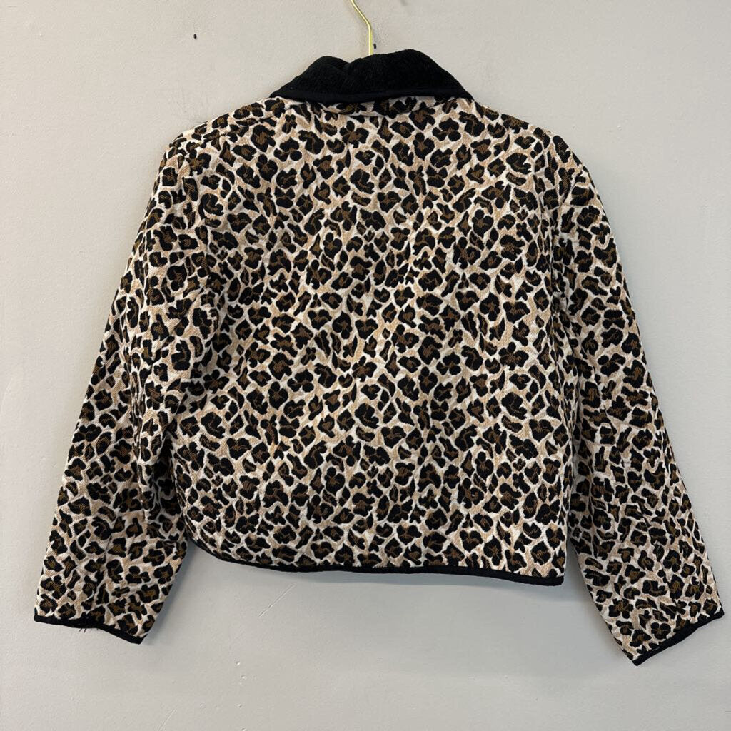 New Identity Brown/ Black Tapestry Leopard Print Jacket Large