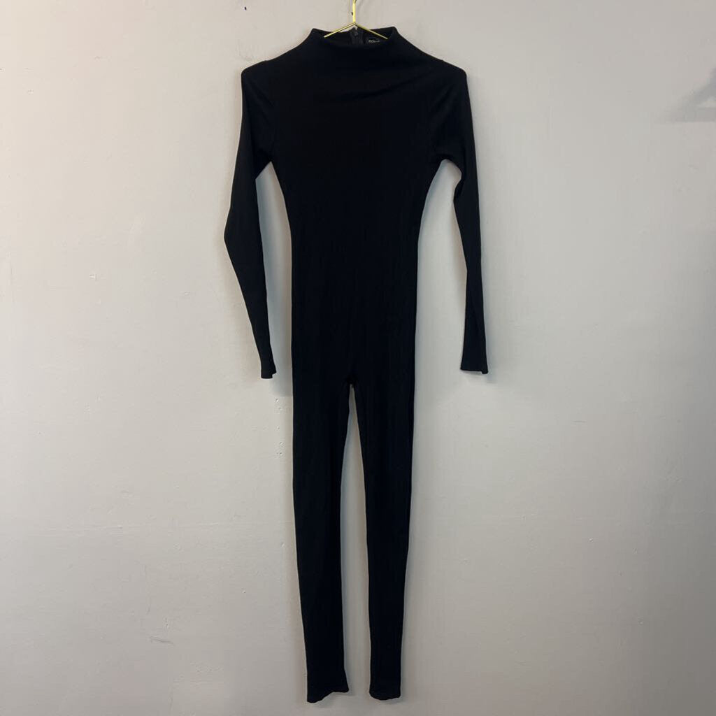 Naked Wardrobe Ribbed Long Sleeve Jumpsuit Medium