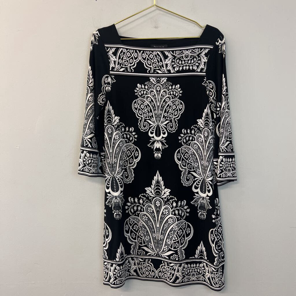 White House Black Market Printed Square Neck Dress Medium