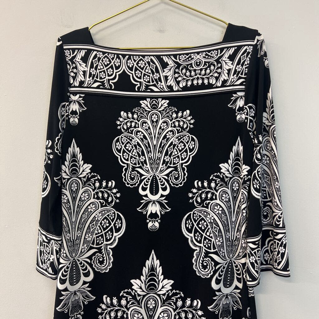 White House Black Market Printed Square Neck Dress Medium