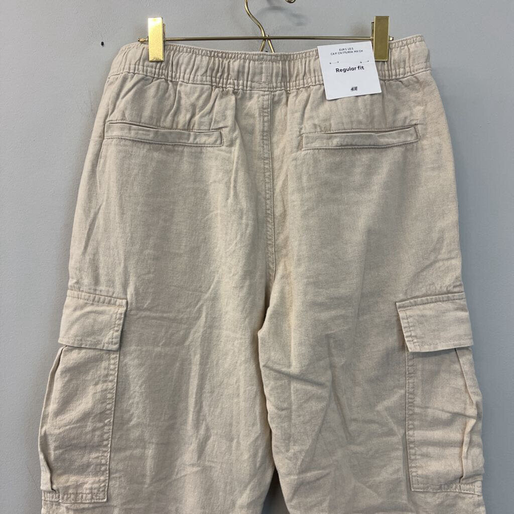 H&M Linen Regular Fit Cargo Pants Small